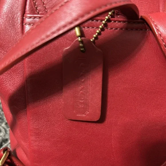 Coach Red Leather Backpack - Picture 4 of 8